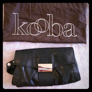 Kooba black leather clutch